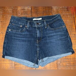 Levi’s Mid Length Denim Shorts Size 28 Cuffed Blue Jean Shorts